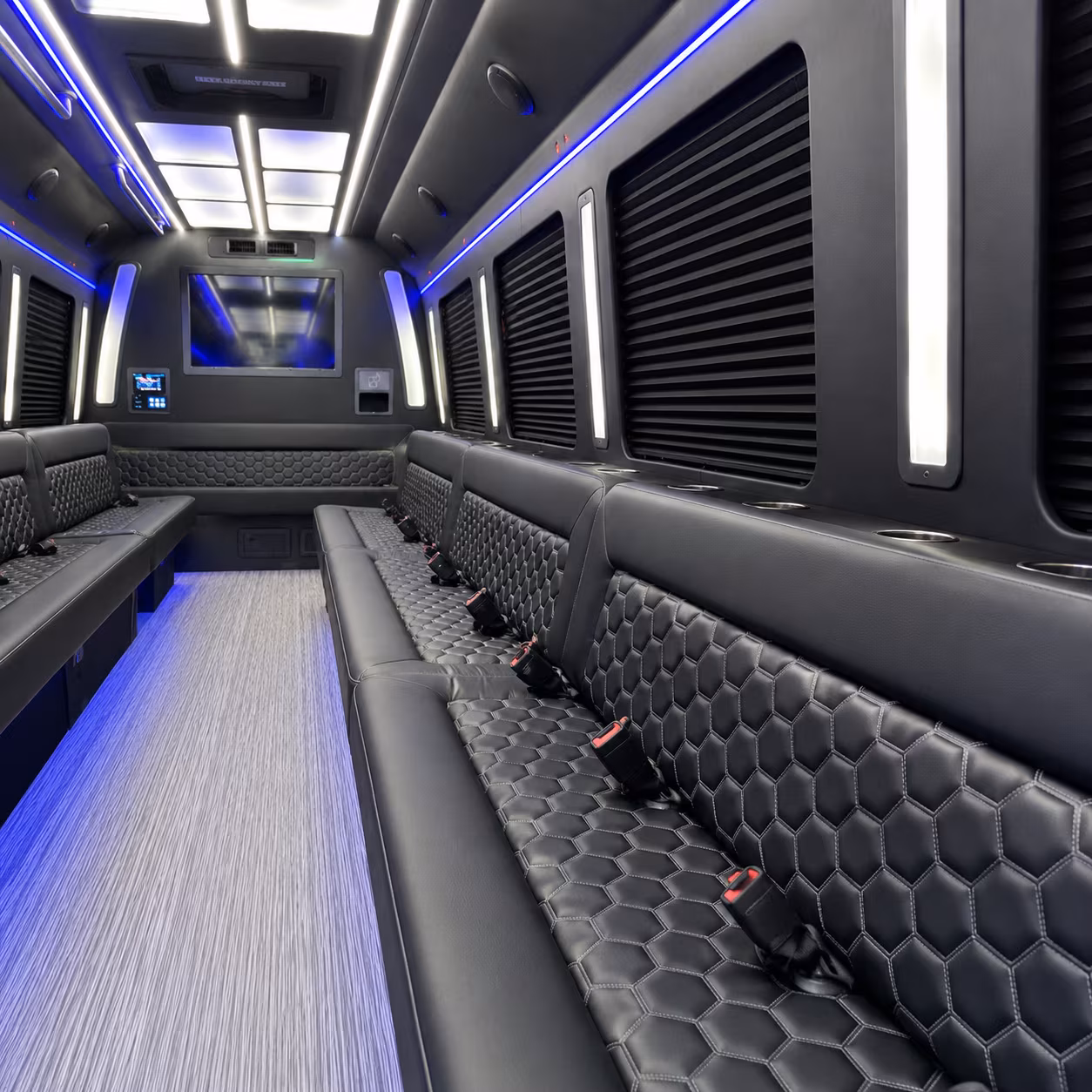 goodyear party bus rental interior
